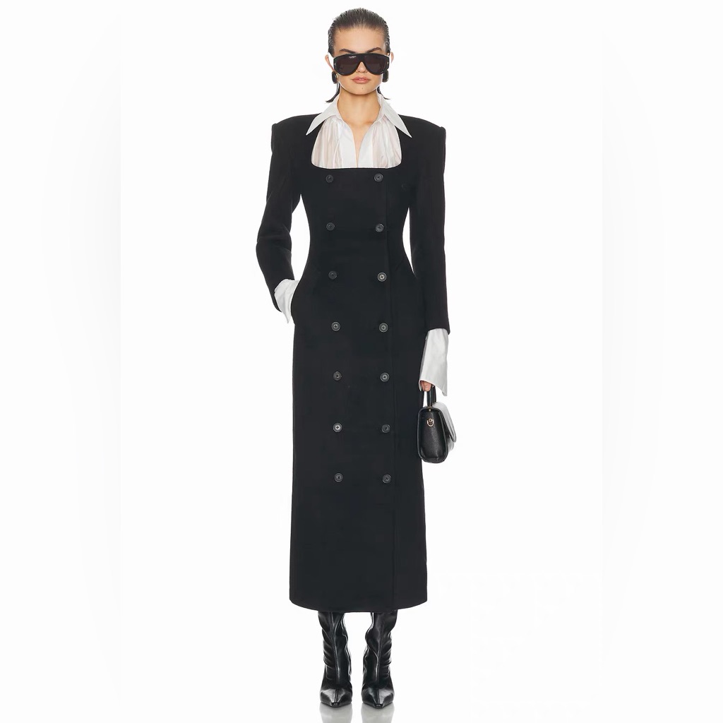 Helsa The Hourglass Coat In Black